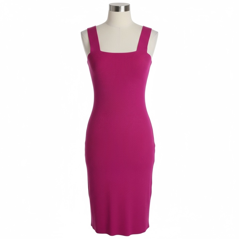 Stretchy Ribbed Square Neck Dress-NWOT